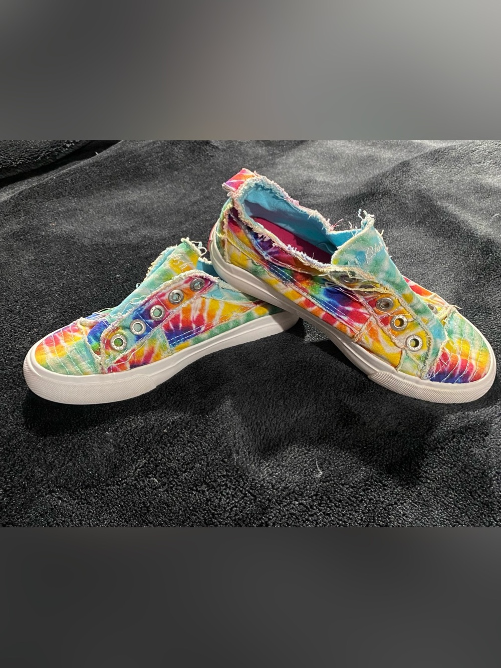 Tie-Dye Slip-On Canvas Sneakers - Multicolor